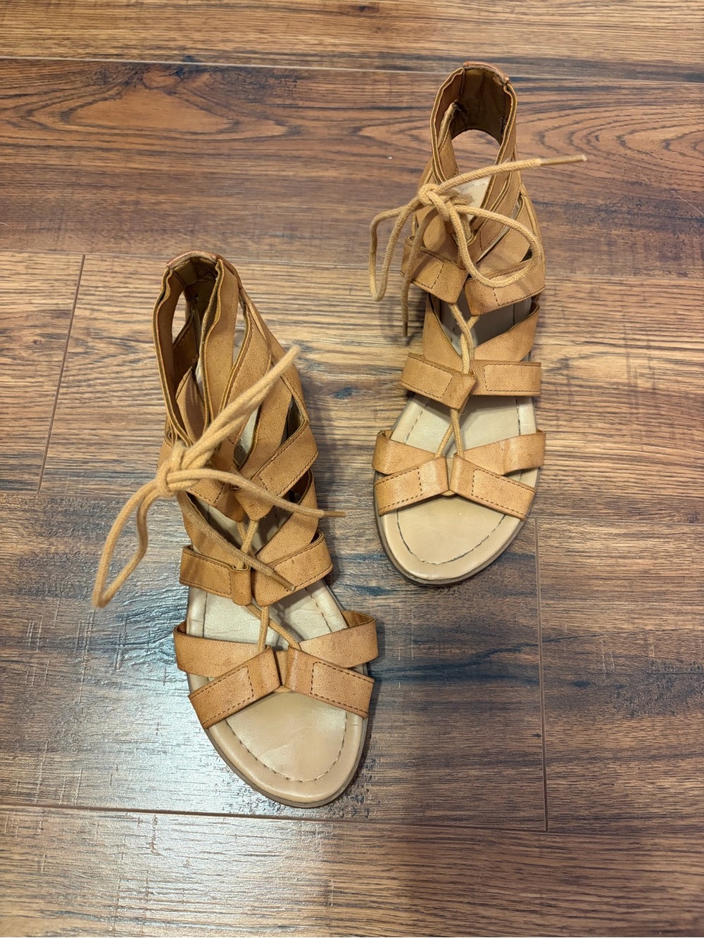 Women’s Lace-Up Tan Sandals